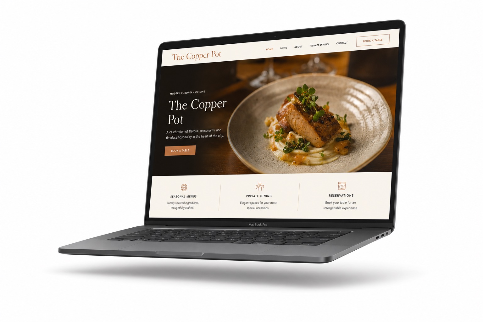 Restaurant website example